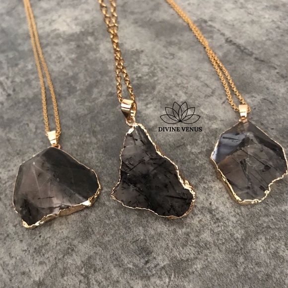 Tourmalinated Quartz Pendant Necklace - Picture 8 of 9